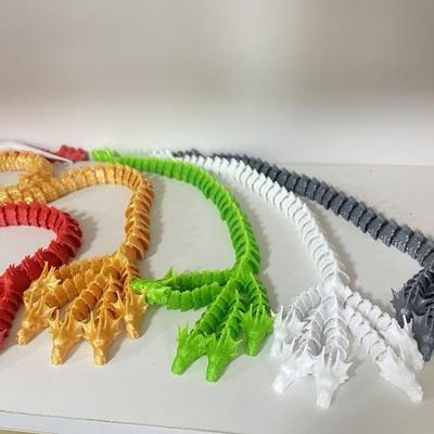 45Cm 3D Printed 5 Headed Dragon Toy Flexible Joints Movable Simulation Dragon Figurine Model Home Decoration Ornament Kids Gifts