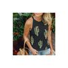 Stylish And Comfortable Women's Cactus Printed Round Neck Tank Sleeveless T-shirt For Summer