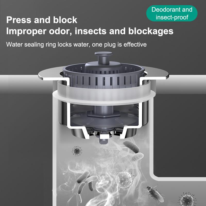 Mesh Filter Waste Hole Trap Strainer Kitchen Sink Strainers With Handle Stopper Sink Drain Basket Stainless Steel