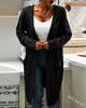 Women's Solid Color Loose Knit Cardigan - Chunky Mid-Length Cable Knit Sweater Coat