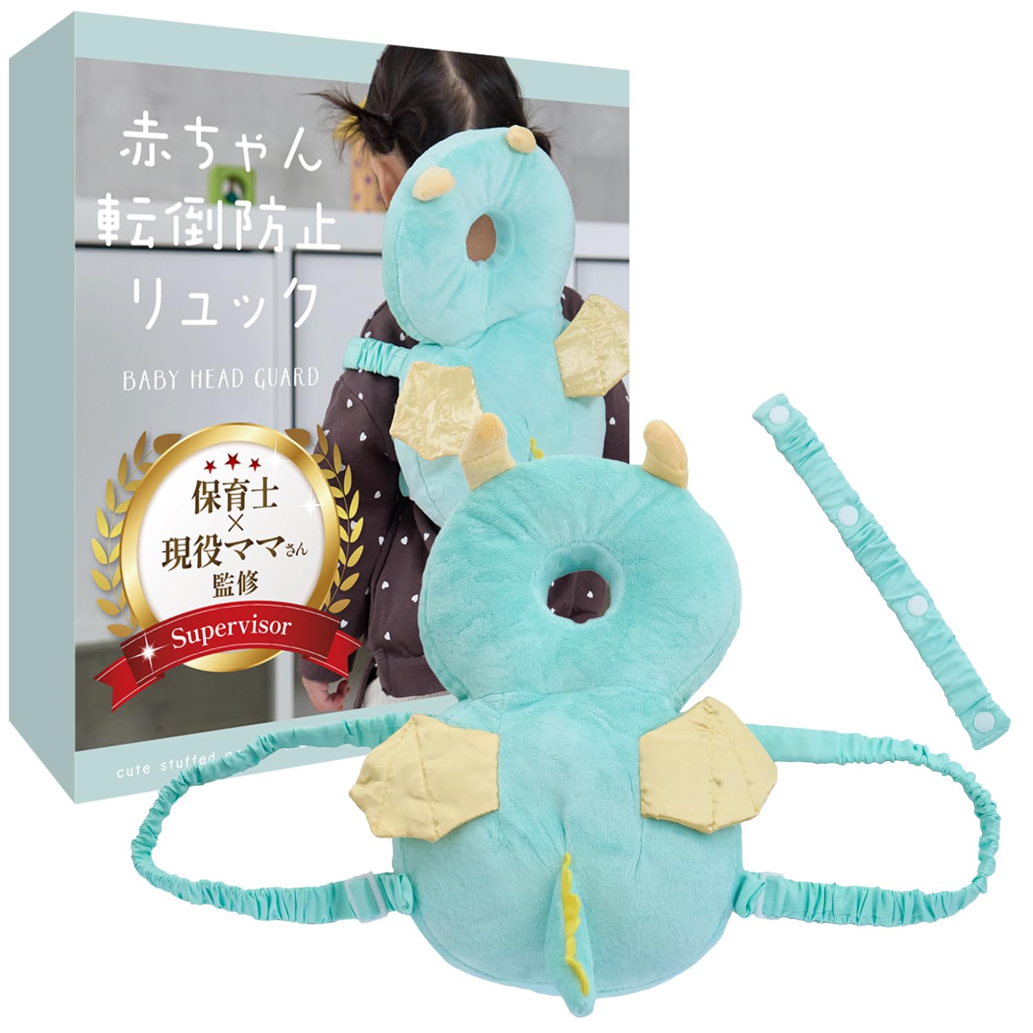 

Рюкзак для защиты от падений для младенцев, разработанный работником по уходу за детьми и работающим, защищает затылок и спину, когда младенцы начинают сидеть и ходить [РИМА белый