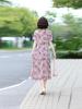 2025 Elegant Printed Short-Sleeved Qipao Dress for Middle-Aged and Elderly Women - Summer Wear