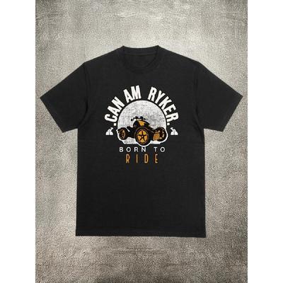 200g Cotton Men's T - Shirt, _CAN AM RYKER Born To Ride_ Theme Pattern, Heat - Transfer Printed, for Daily Casual Wear