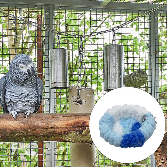 Warm Bird Nest for Cage Plush Hanging Bird Bed Fleece Warm Bird House for Conure Budgie Cockatiel Lovebird Parakeet Hamster Small Animals