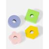 Wooden Four-Column Shape Sorting Stacking Toy - Suitable for Toddlers' Fine Motor Skills and Shape/Color Recognition