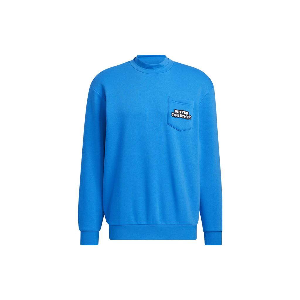 Adidas Embroidered Crew Neck Sweatshirt Unisex Sweatshirt Blue HD7289