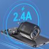 Dual USB Phone Charger 2.4A, 2-Port US/EU Travel Adapter