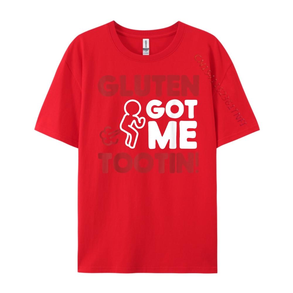 Gluten Tootin Funny Gluten Free Joke design Gluten Jokes Graphic Shirts Moisture Wicking Mens Cotton TShirt Japan Style S