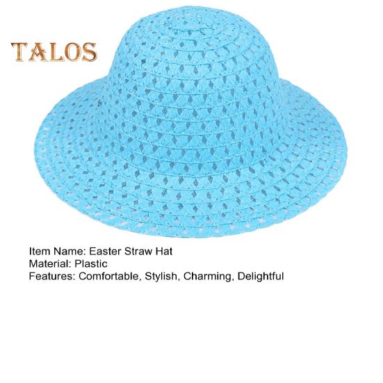 Easter Bonnet Straw Hat for Kids DIY Easter Straw Woven Hat Spring Party Summer Beach Accessory for Easter Party Fancy Dress Supplies