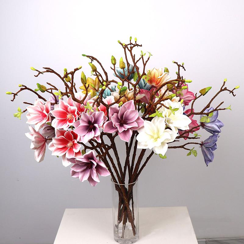 1ks simulace květinových větví svatební girlanda EVA magnólie kytice svatební více možností k dispozici