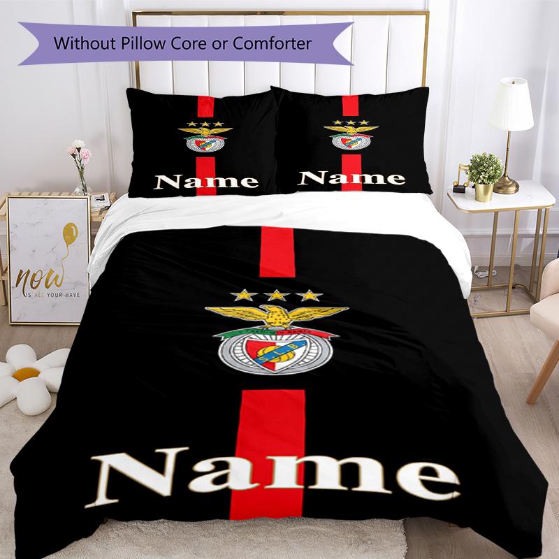 3Pcs Custom Name Benfica Bedding Set Duvet Cover Closure Includes 1Duvet Cover 2Pillowcases Soft And Comfortable For All Seasons