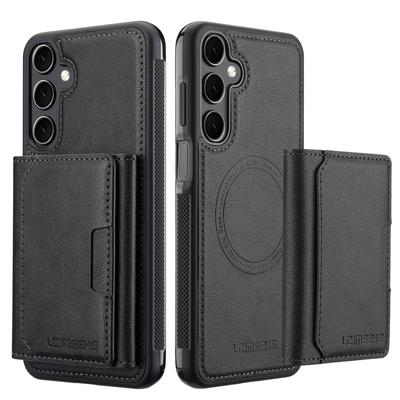 LC.IMEEKE L5 For Samsung Galaxy A55 5G Magnetic Phone Case Leather Back Cover with Detachable Card Holder