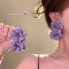 Fabric Flower Earrings Niche Small Fresh Versatile Stud Earrings Fashionable Sweet Super Fairy Temperament Earrings