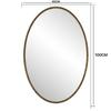Iron Art Oval Retro Mirror, Antique Effect, Wall Hanging, Suitable For Bathroom, Bedroom, Living Room (Gold)