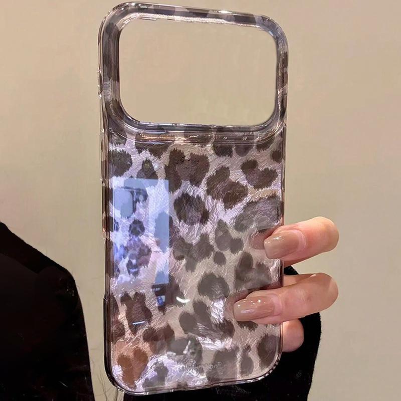 Luxury Leopard Print Sequin Phone Case For iPhone 17 16 15 14 13 12 11 Pro Max XS X XR 16E 16 Plus 17 Air Shockproof Back Cover