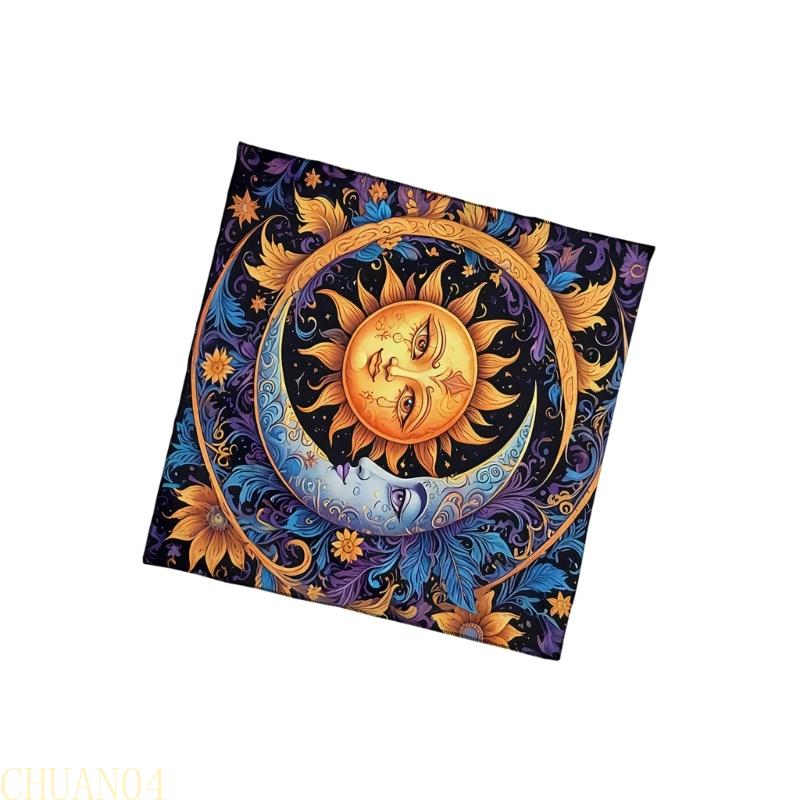 A1A2 Sun Moon Pattern Astrology Tablecloth Tarots Divinations Tablecloth Altars Cloth Divinations Board Game Accessory