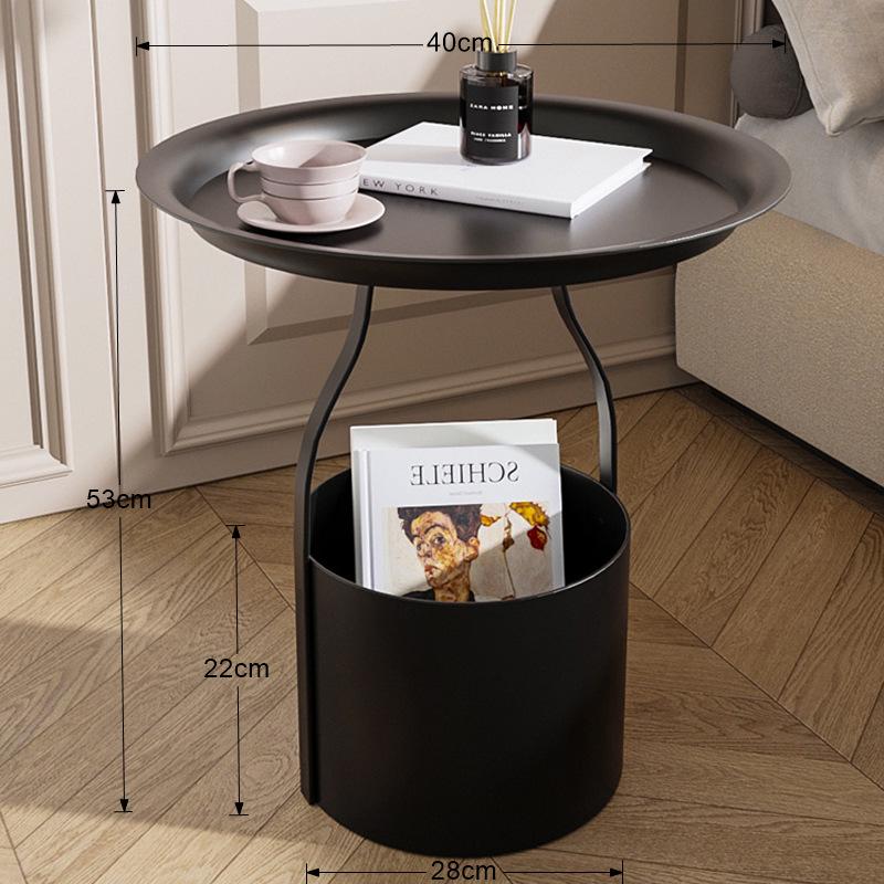 Modern Iron Art Bedside Nightstand/Table with Storage