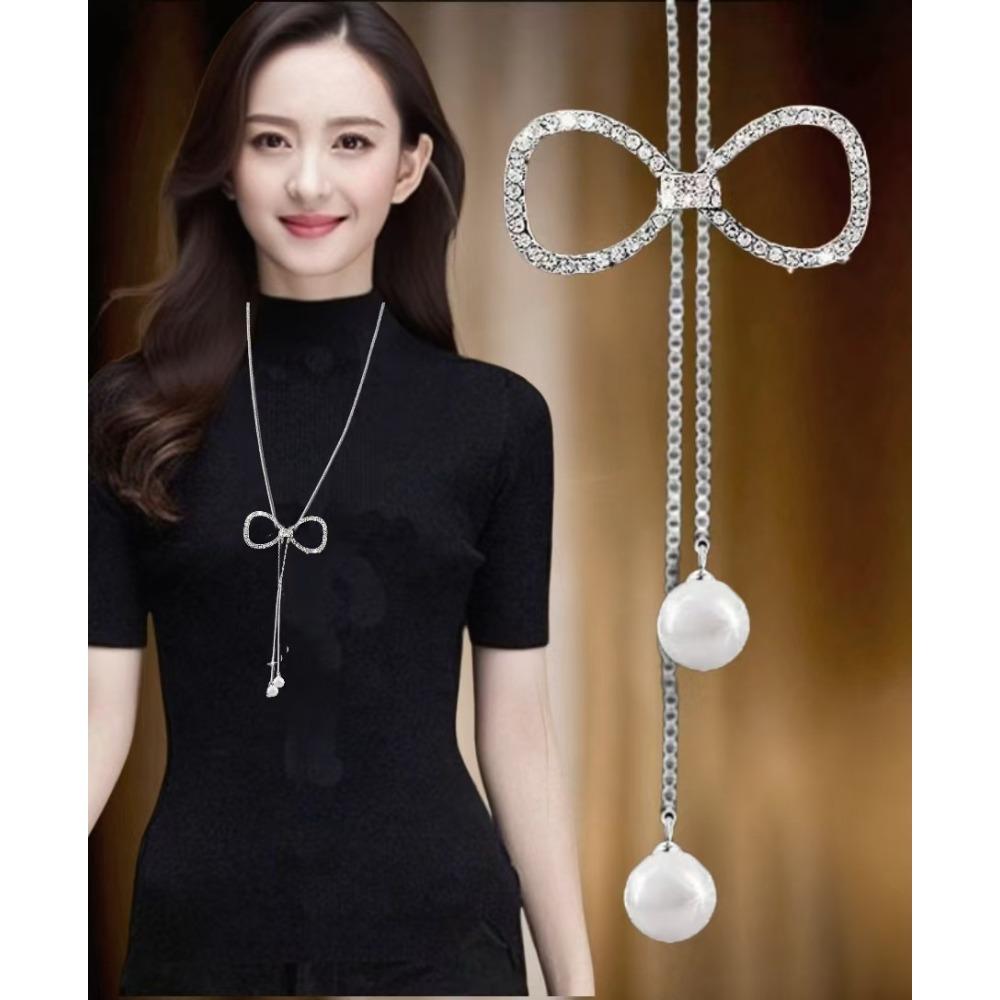 Sweater Chain Long Necklace Light Luxury High Sense Versatile Fringed Jewelry Accessories Pendant