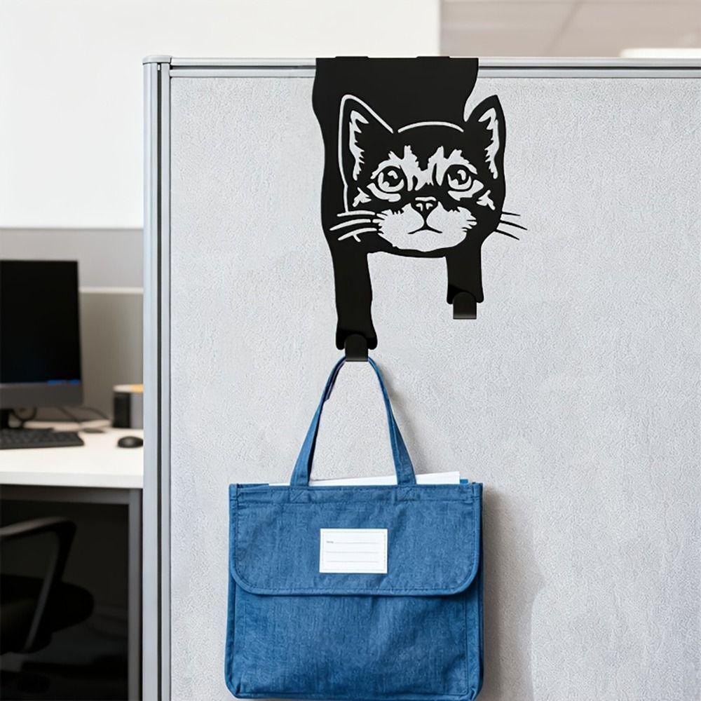 Black Coating Cats Shaped Over Door Hook Rustproof Over the Door Hangers Wall Hanger Cat Lovers