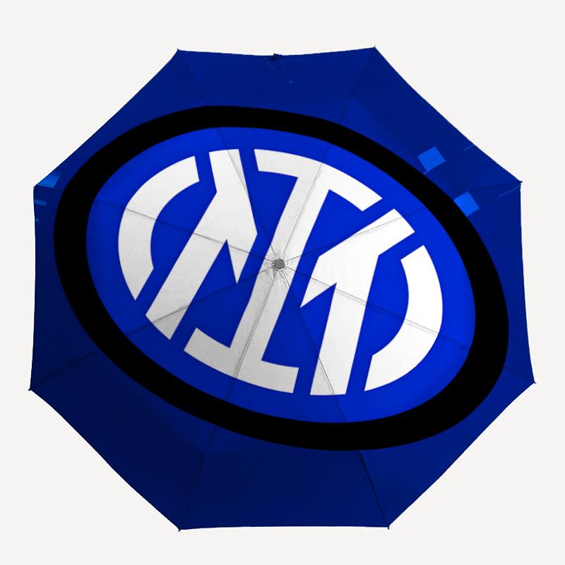 1pc I-Internazionale Milano (2) Umbrella, Sun Protection, And UV Shielding. It Has Eight Sturdy Ribs for Outdoor Use And Perfect As a Holiday Gift