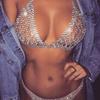 Women Body Chain Rhinestone Bikini Sexy Nightclub Diamond Ladies Bra Thong Set Jewelry Belly Gift