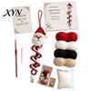 Häkelset für Anfänger Puppe Spiral-Ornament DIY-Kit, Feiertagshandwerk mit Weihnachtsbaum Weiches Garn, Perlen, Zum Aufhängen an Fenster Wand Schrank