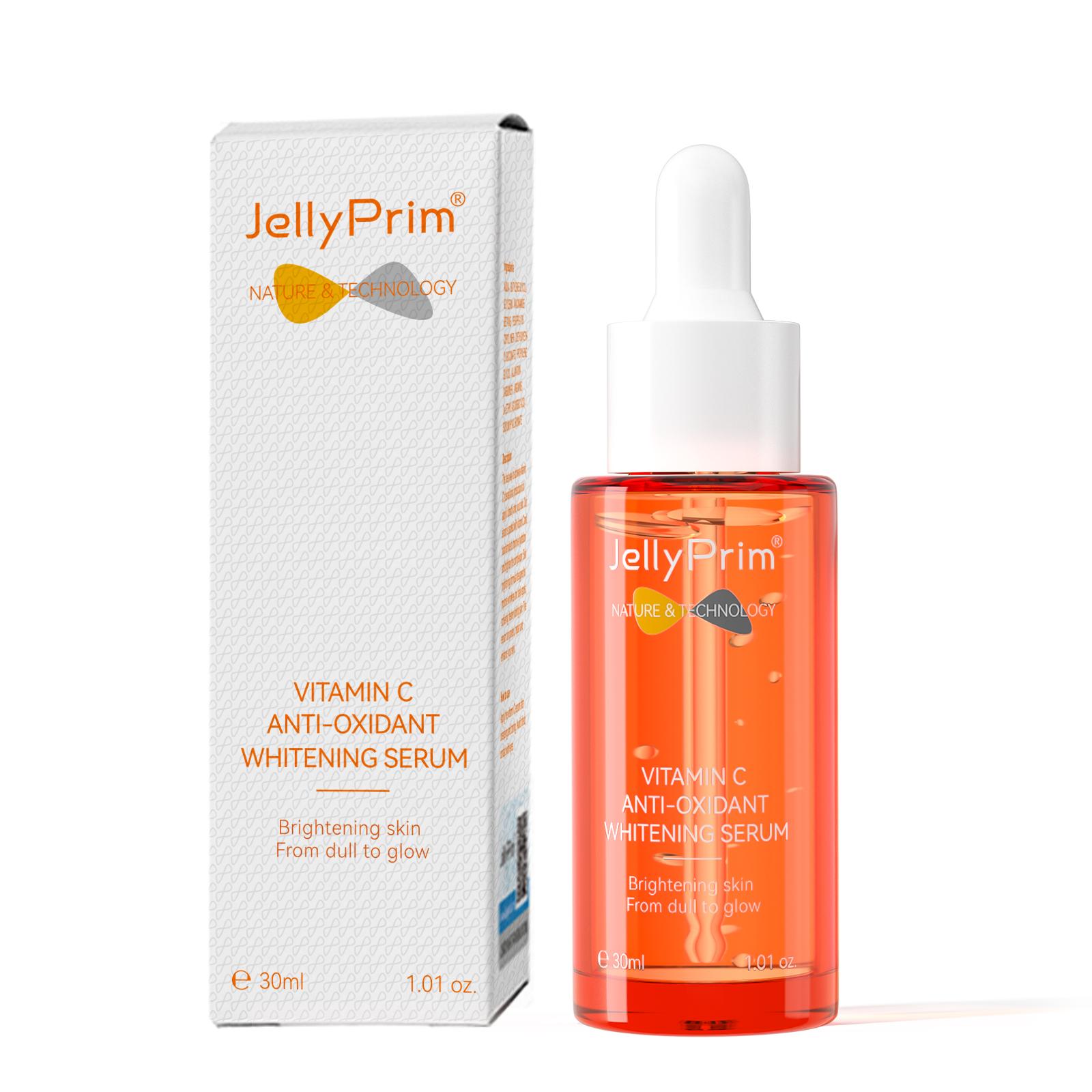 

JellyPrim Сыворотка с витамином С Питательный уход за кожей Гиалуроновая кислота Устранение следов от прыщей Увлажняющий продукт для лица Увядающие пятна Отбеливающая косметика