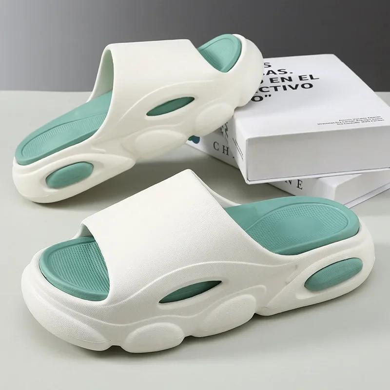 Sommar Herr Plattforms Mjuka Eva Tofflor Flip Flops Hemma Tjocksulade Skor Badrum Halkfria Slides Inomhus Utomhus Sandaler Träskor