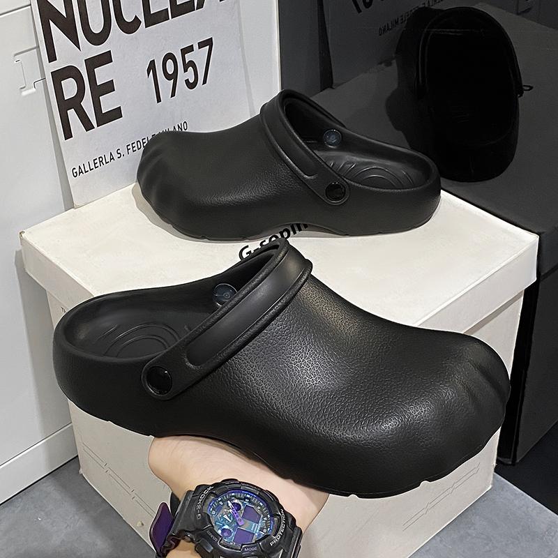 Lightweight Chef Shoes Closed Toe Rubber Sandals Men Clogs Garden Shoes Barefoot Zuecos Hombre Cholas Man Summer Beach Shoes