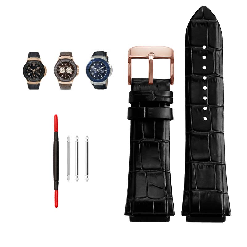 Genuine Cow Leather Strap for Guess W0247G3 W0040G7/0040G3 Watchband Lug End Bracelet 22mm Blue Black Brown Bands