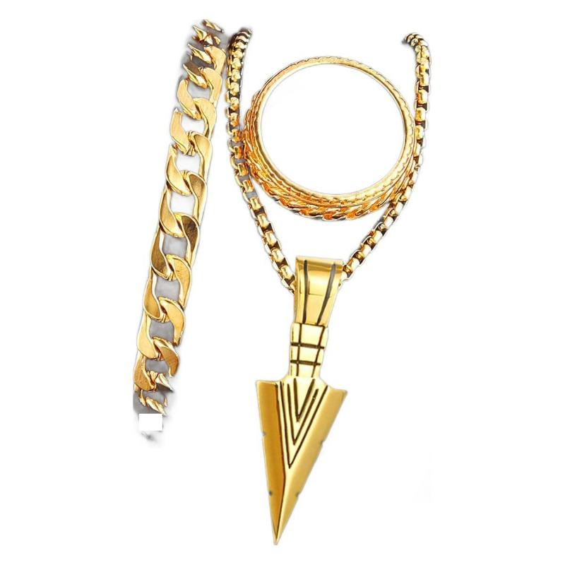 Arrow Titanium Steel Necklace Couple Pair Necklace Niche Handsome Handsome Street Trendy Male Advanced Black Technology