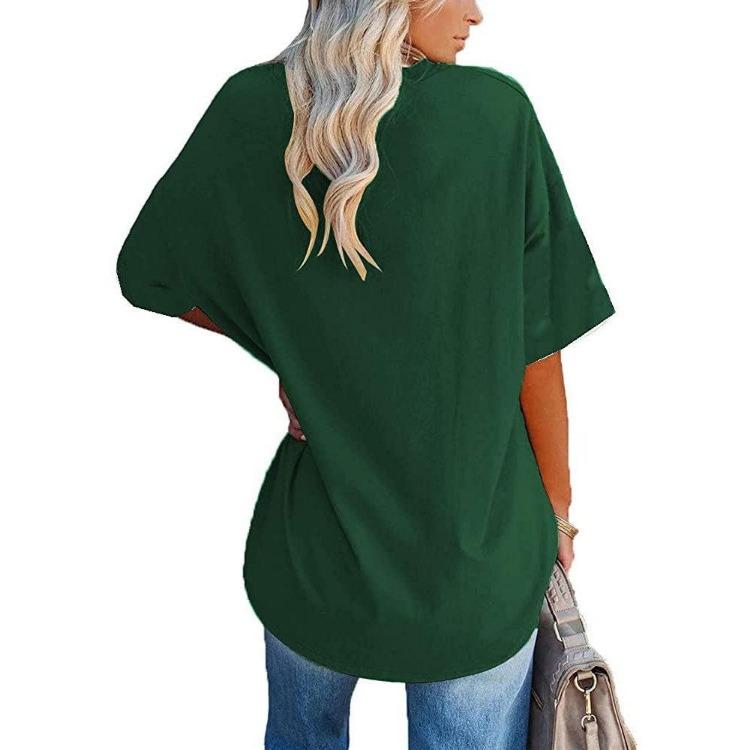 Neues lockeres einfarbiges T-Shirt Europäischer Amerikanischer Stil