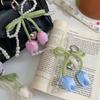 Ribbon Pearl Lace Bow Bag Accessories DIY Bag Charm Pendant Fashion Key Chains  Mobile Phone Chain