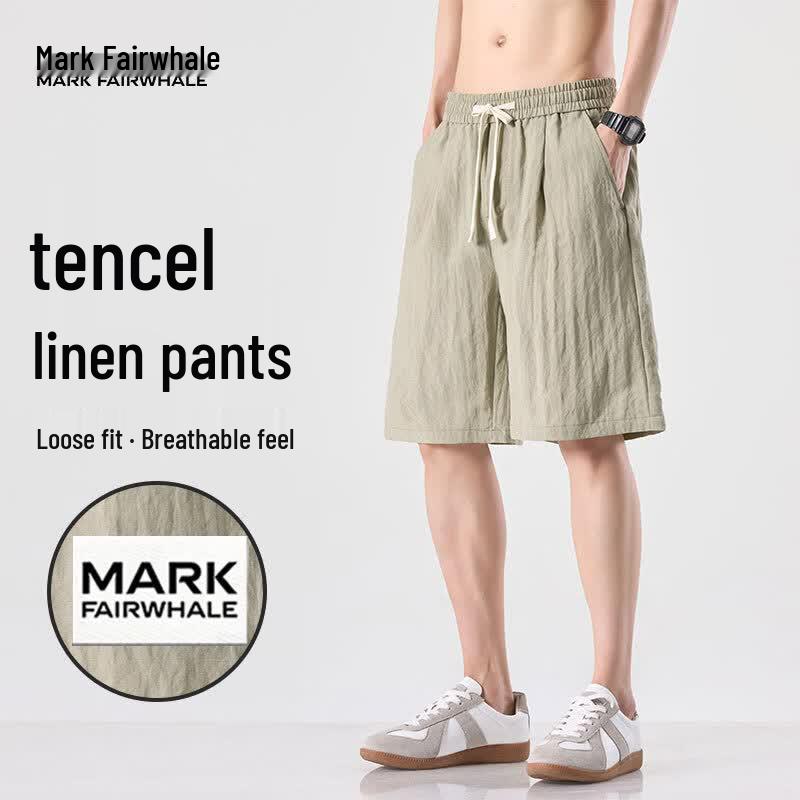 Mark Fairwhale Men's Quick-Dry Breathable Lyocell-Linen Blend Shorts