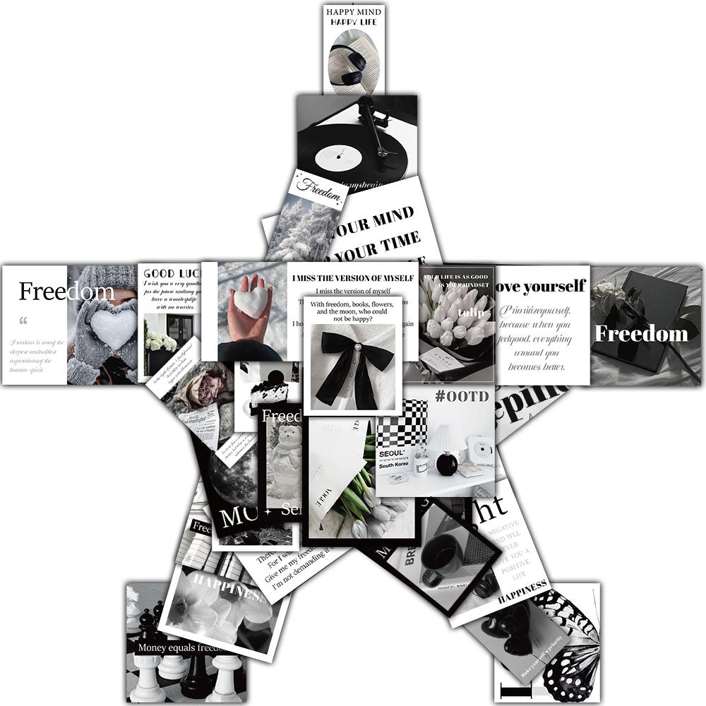 30PCS Freedom Stickers Harajuku Notebook Laptop Aesthetic Graffiti Luggage PVC Fashion Waterproof Scrapbooking Phone Sticker