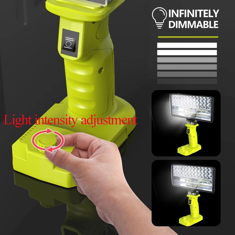 Outdoor Emergency LED Work Light 4000LM 35W Flashlight For Ryobi 18V Lithium P108 P104 Nickel One+ Battery USB Type-C Power Bank