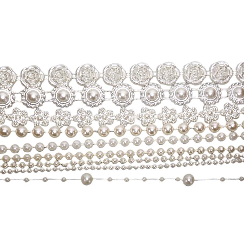 Abs Round Pearl Beads Rope Diy Craft Supplies Jewelry Decoration Wedding Dress