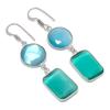 Green Monalisa Gemstone Handmade 925 Sterling Silver Jewelry Earring 2.29" GK-6406