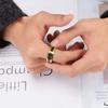 Simple 8MM Men Gold Color Stainless Steel Rings Black Carbon Fiber Matte Finish Engagement Ring For Men Wedding Band Jewelry