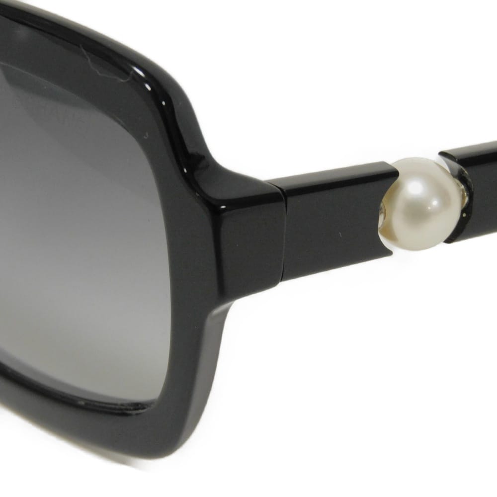 Used COCO Mark Pearl Square Shape Eyewear 5132HA c.501/3C 7968 Logo CC Mark Black Gradient 10097 Women's from Japan