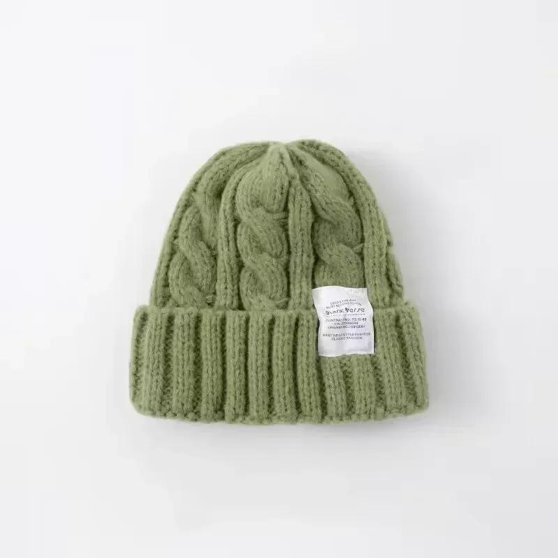 New Women's Winter Hat Beanie Hats For Women Knit Cap Fashion Warm Wool Couple Cap Bonnet Woman Winter Twist Female Bonnet