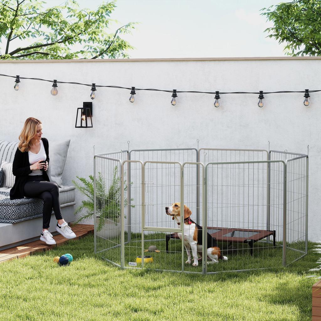 Pet Enclosure, Dog Fence, Pet Playpen, Flexibly Adjustable, Stainless Steel