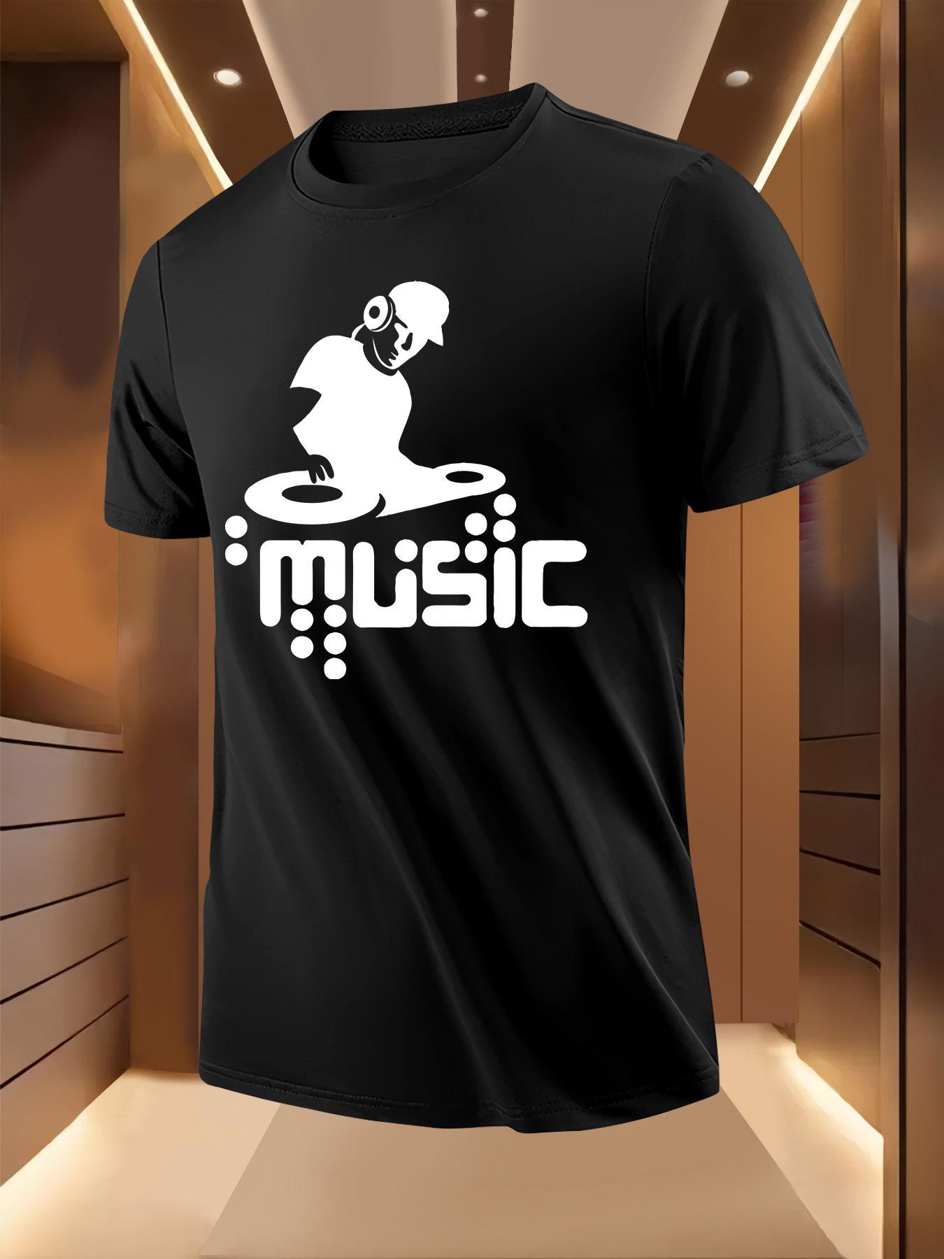 DJ Music Graphic Tshirt - Lightweight Breathable Tee for ... M