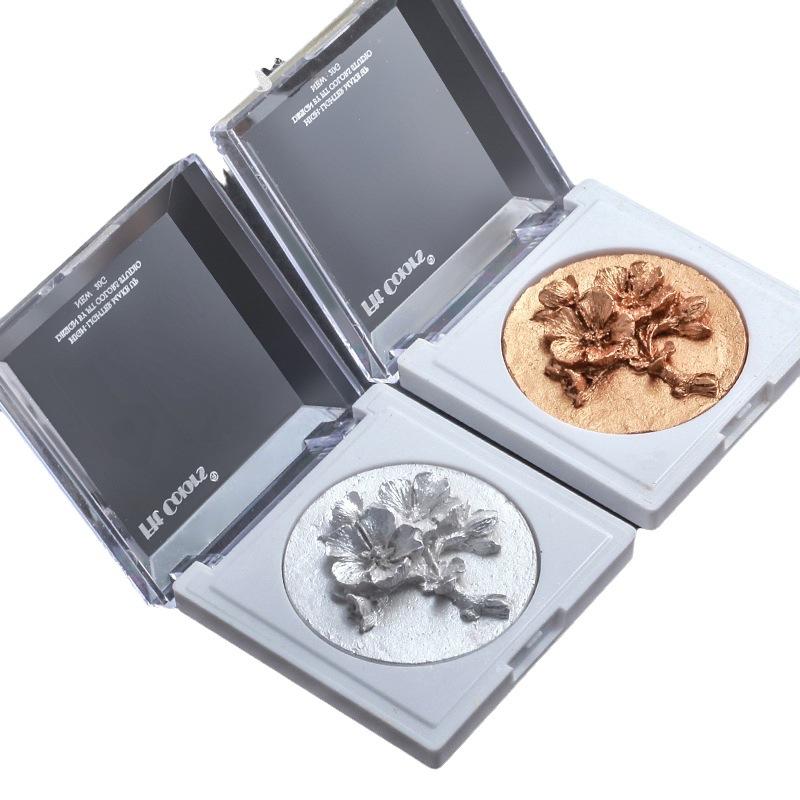 Couleurs adaptées sculpture 3D fleur de prunier disque haut lifting du visage poudre de réparation tridimensionnelle à haute brillance