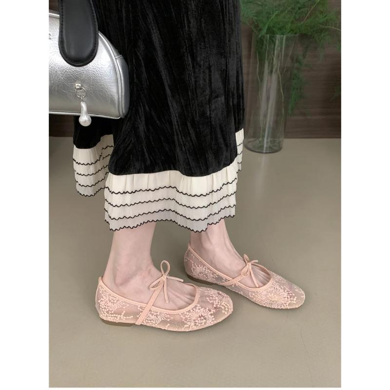 2026 Spring Lace Women Mary Jane Shoes Fashion Slip On Comfort Street Style Soft Sole Female Dress Flats Shoes