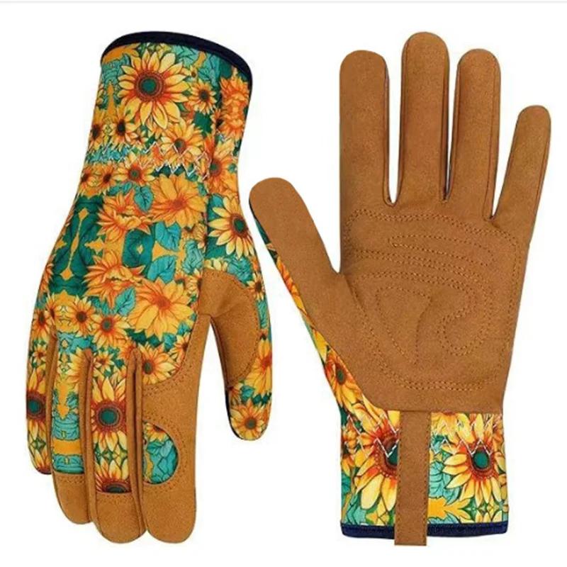 

Gardening Gloves for Women Thorn Proof Breathable Leather Gardening Weeding Working Gloves Puncture Resistant Planting Pruning