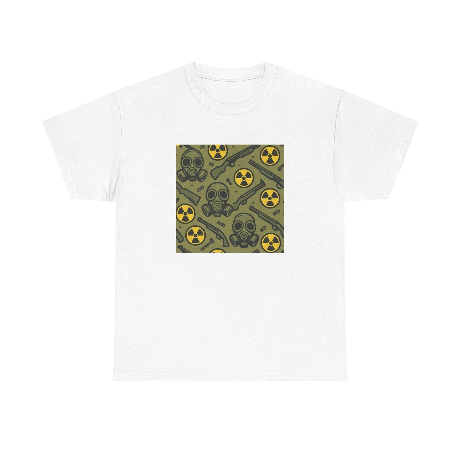 Unisex Adult T Shirt Nuclear Gas Mask Shotgun Pattern M