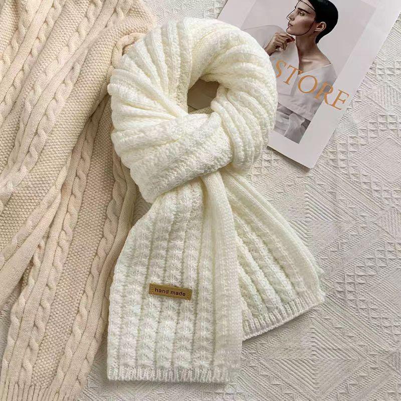 Knitted wool red scarf women's new autumn and winter high-end new gift couple scarf