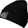 Wolf Embroidered Knit Beanie Unisex Warm Winter Hat Street Style Animal Element