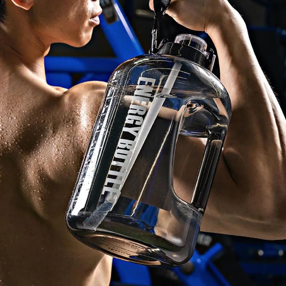 2.5L Sports Kettle with Lanyard Large Capacity Sports Bottle Outdoor Hiking Fitness Portable Water Drinking Jug with Straw